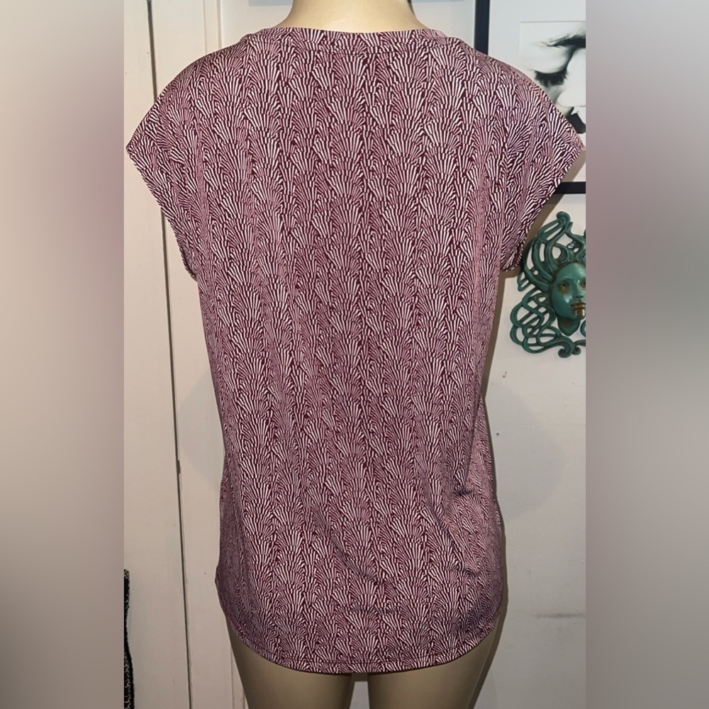 Banana Republic Vintage Theater Seat Pattern Cap Sleeve Top Medium - Picture 3 of 9